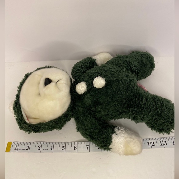 Heritage Collection By Ganz Christmas Teddy Bear Green Suit With Hood Rare HTF - Picture 11 of 15